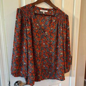 Orange Paisley Blouse